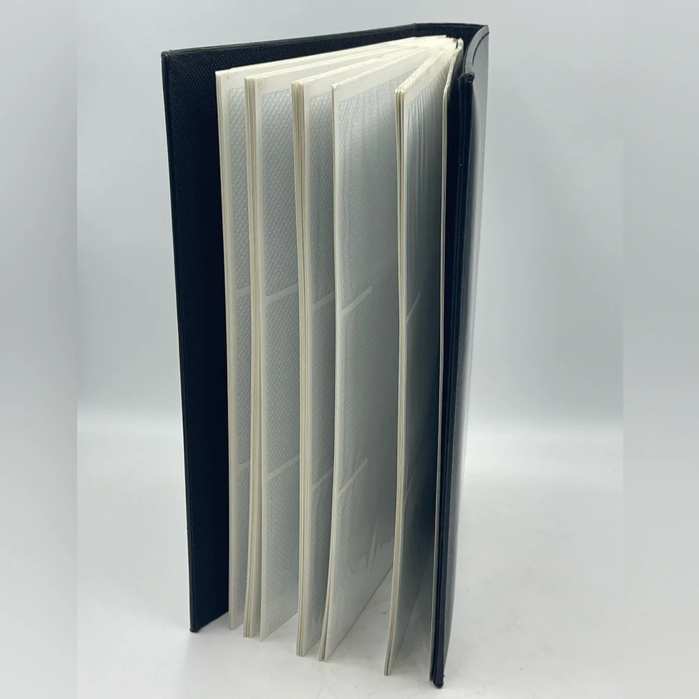 Pioneer: Black Bonded Leather D-Ring VTG 408 (4”x6”) Photo Album w/ Memo Column